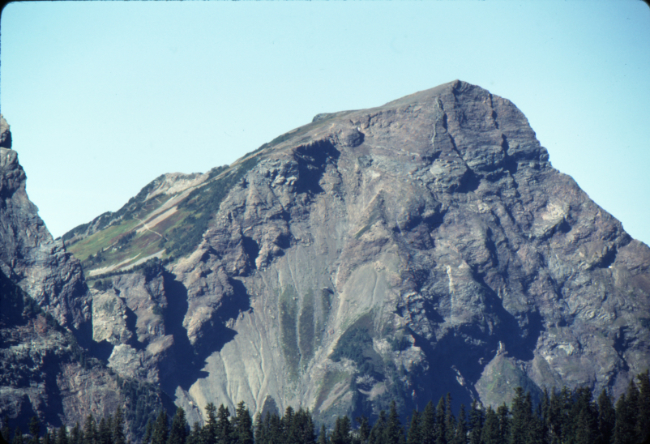 Cheam Peak and trail seen from the Lucky Four Mine Trail - September 21, 1989.