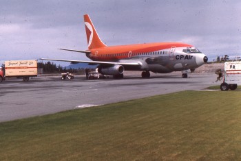 Bill Lythgoe Photo: CF-CPE, Canadian Pacific Boeing 737, Sandspit, May 29, 1969