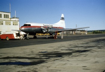 Bill Lythgoe Photo: CF-CUW, Canadian Pacific Convair 240, Fort Nelson, n.d.