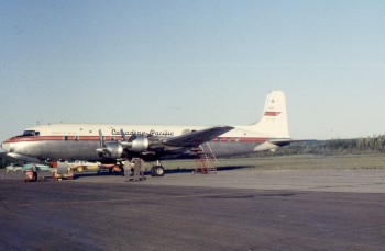 Bill Lythgoe Photo: CF-CZQ, Canadian Pacific Douglas DC-6B 'Empress of Santiago', Fort Nelson, June 19, 1959
