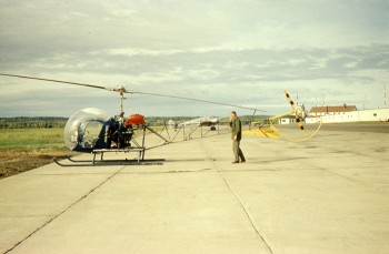 Bill Lythgoe Photo: CF-FZX, Okanagan Helicopters Bell 47, Fort Nelson, n.d.