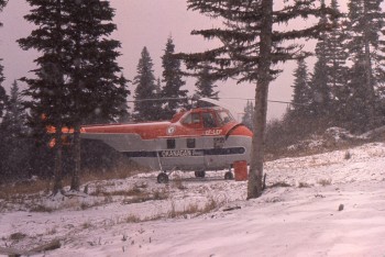 Bill Lythgoe Photo: CF-LEP, Okanagan Helicopter Sikorsky S-58, Hart Highway, ca. 1958