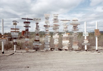 Signpost Forest at Watson Lake, Yukon in the 1950s